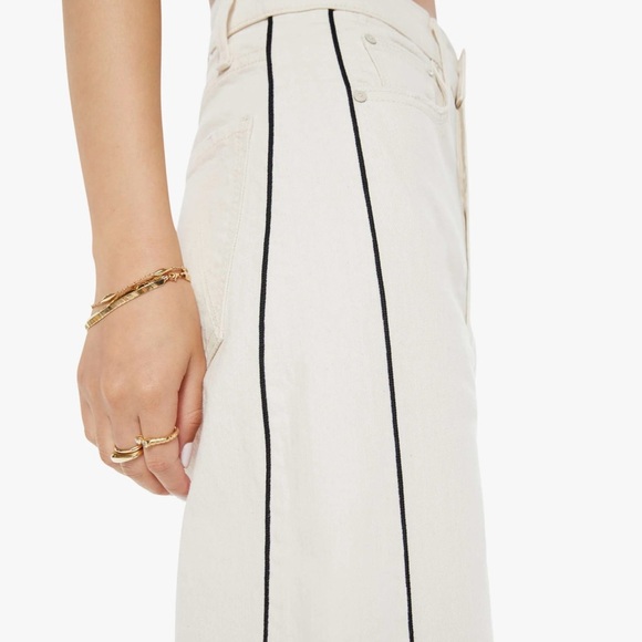 MOTHER Black and Cream Flare Jeans - Picture 4 of 8